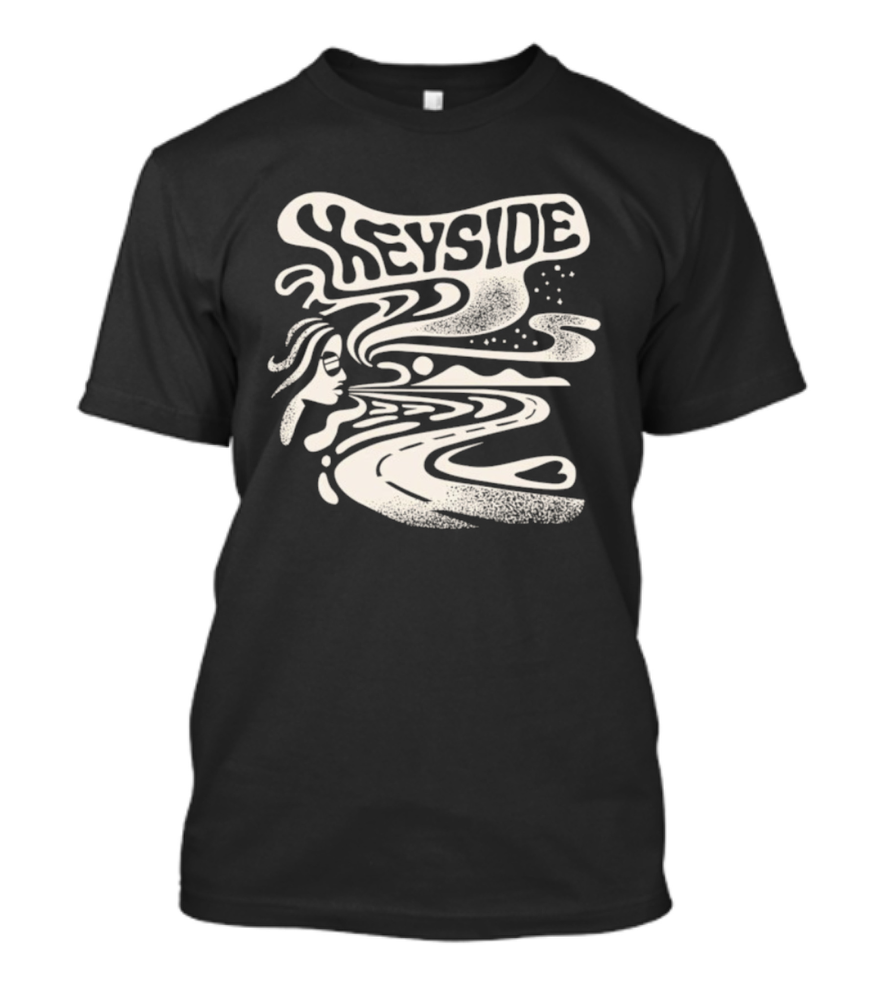 Keyside Psychedelic River Landscape Woman's Flowing Hair T-Shirt