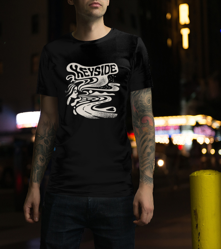 Keyside Psychedelic River Landscape Woman's Flowing Hair T-Shirt