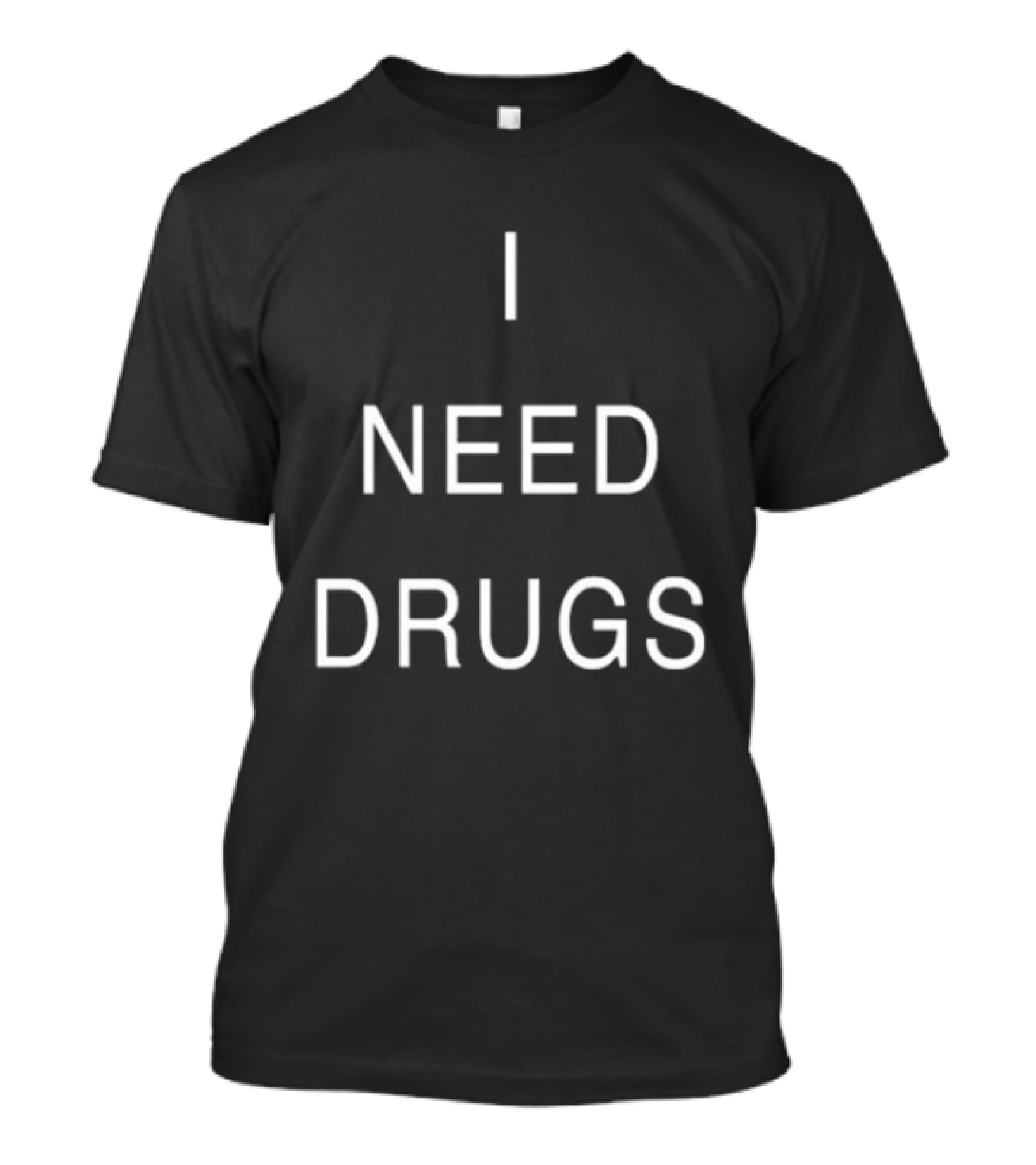Necro I Need Drugs White Text Statement T-Shirt