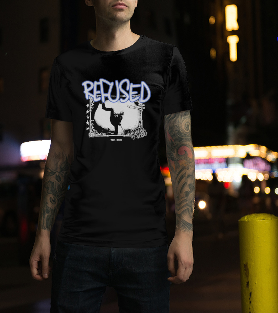 Refused The Final Show 1991 2025 Graffiti Style With Kickboxing Silhouette And Stars T-Shirt