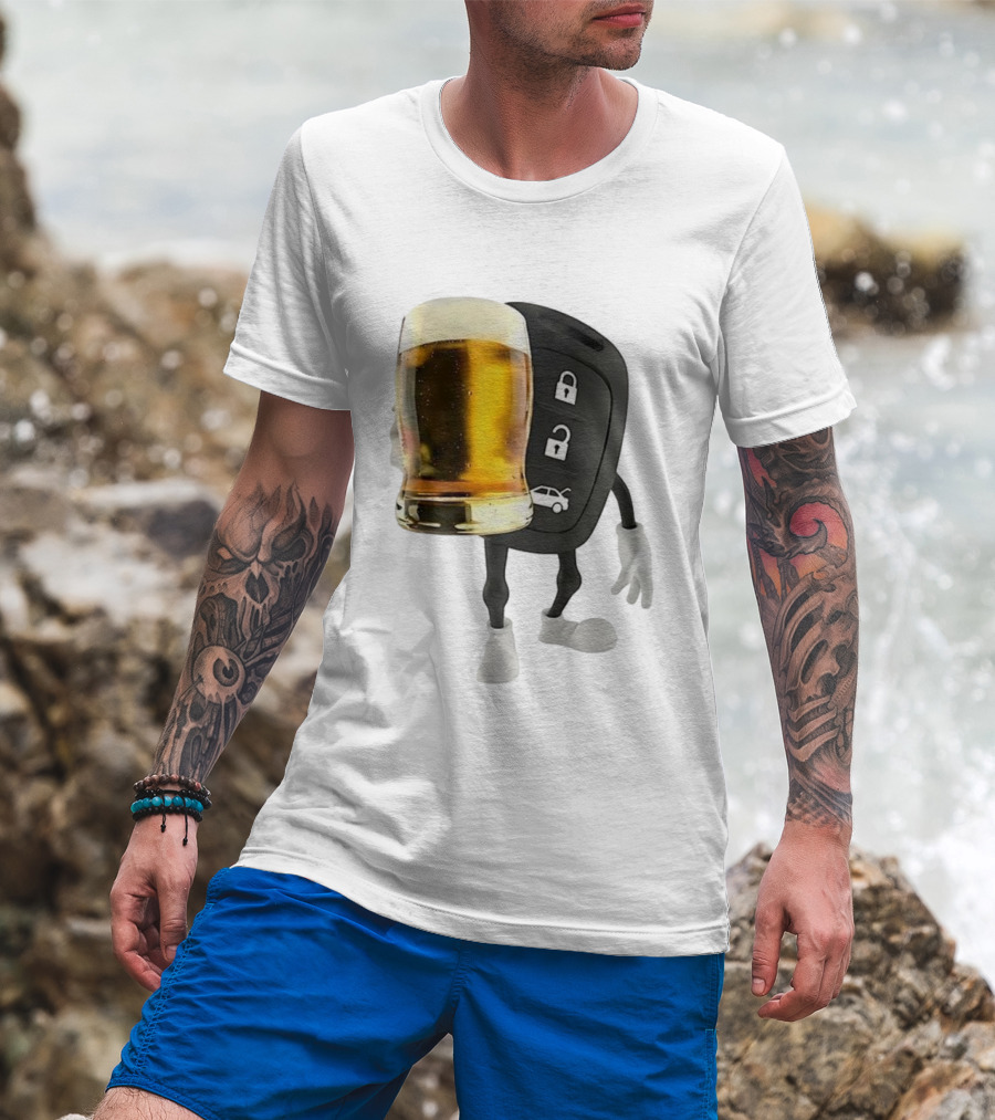 Beer Glass Car Key Locks T-Shirt