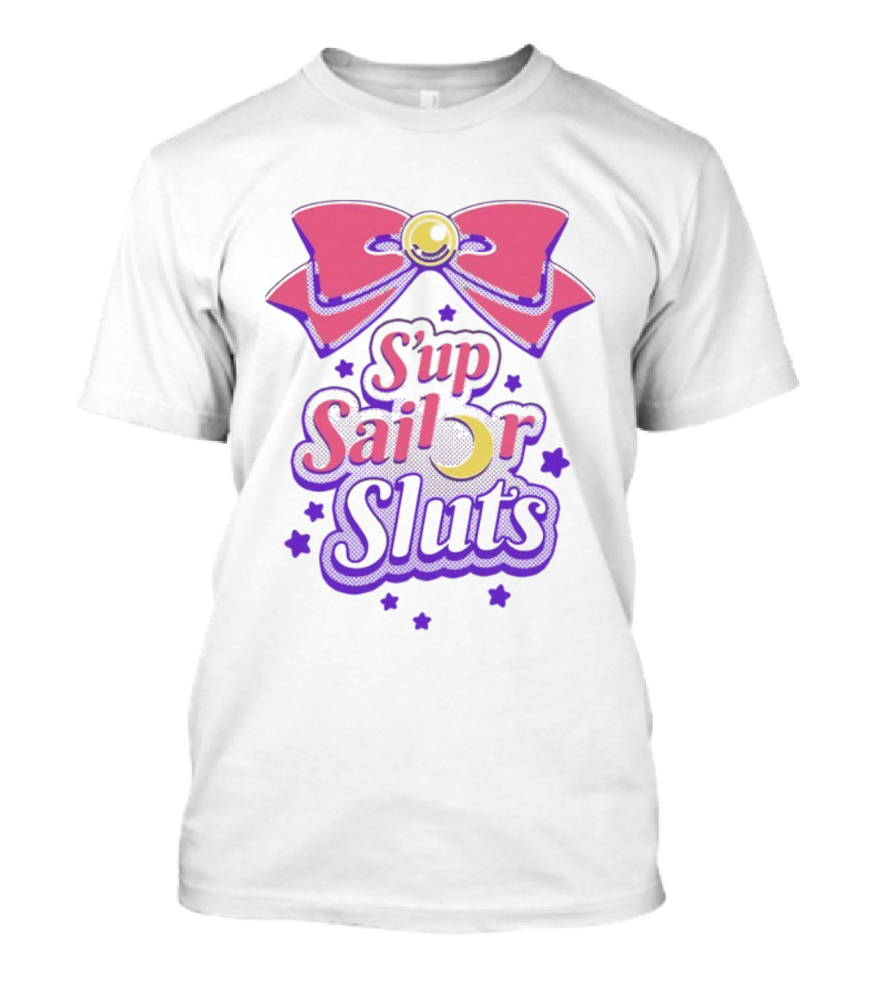 S'up Sailor Moon Bow Stars Crescent Witty Phrase T-Shirt