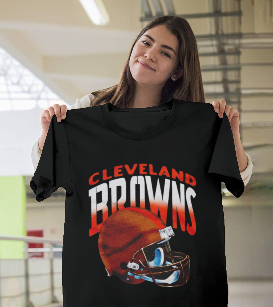 Cleveland Browns Gradient Alt Helmet Browns Football Fan Apparel T-Shirt