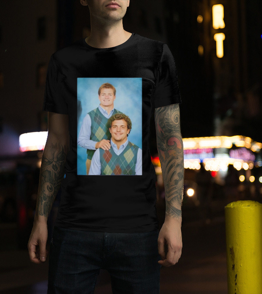 Drake Maye Will Campbell Step Brothers Portrait Parody T-Shirt