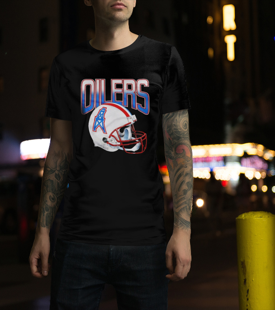 Oilers Football Gradient Helmet Classic Logo T-Shirt