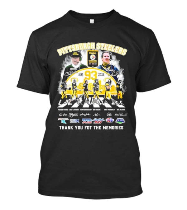 Pittsburgh Steelers Legendary 93 Years Coaches Players Signatures Memories T-Shirt