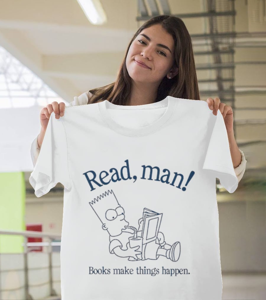 Read Man Books Make Things Happen Bartman Character Reading T-Shirt