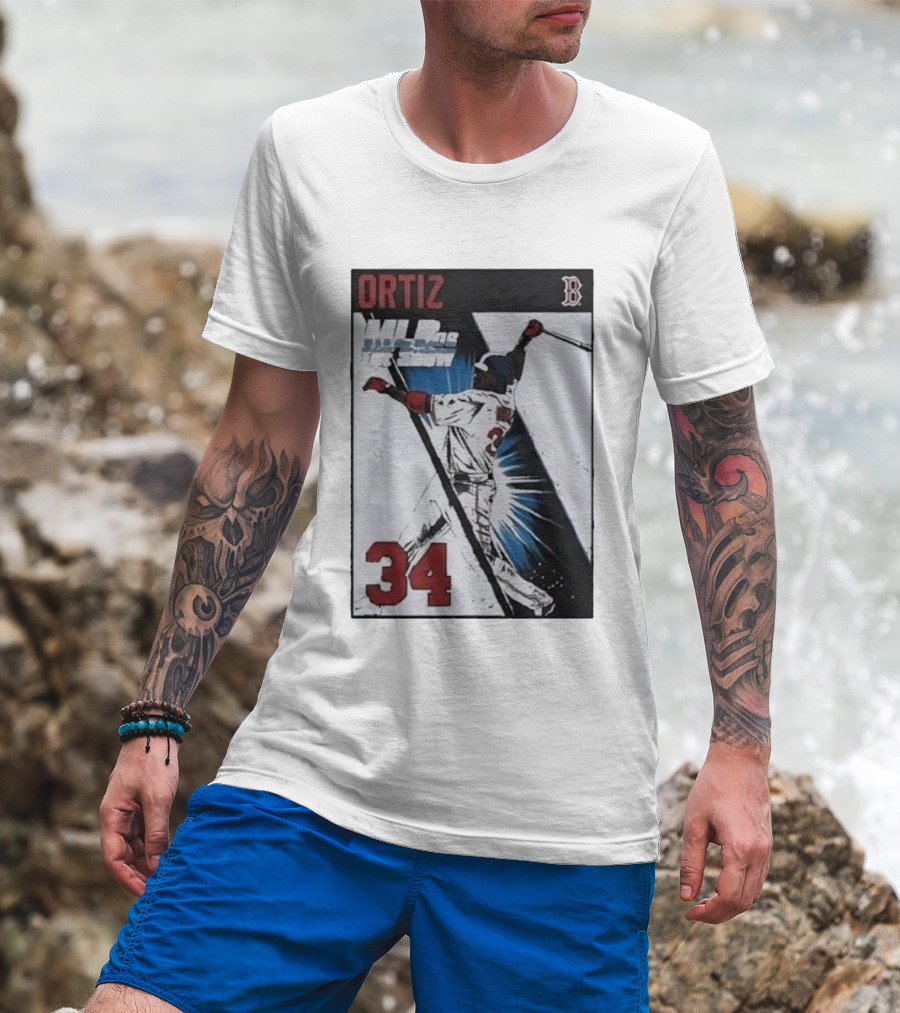 David Ortiz 34 MLB The Show 06 Cover Boston Red Sox Iconic Baseball Legend T-Shirt