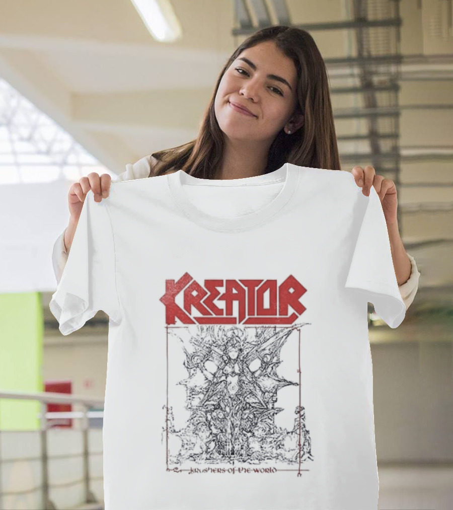 Kreator Krushers of the World Tracklist Vintage Metal Band Merch T-Shirt