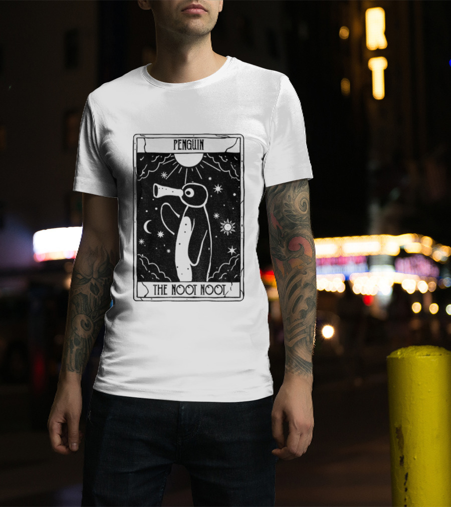 Penguin Noot Noot Tarot Card Funny Design T-Shirt