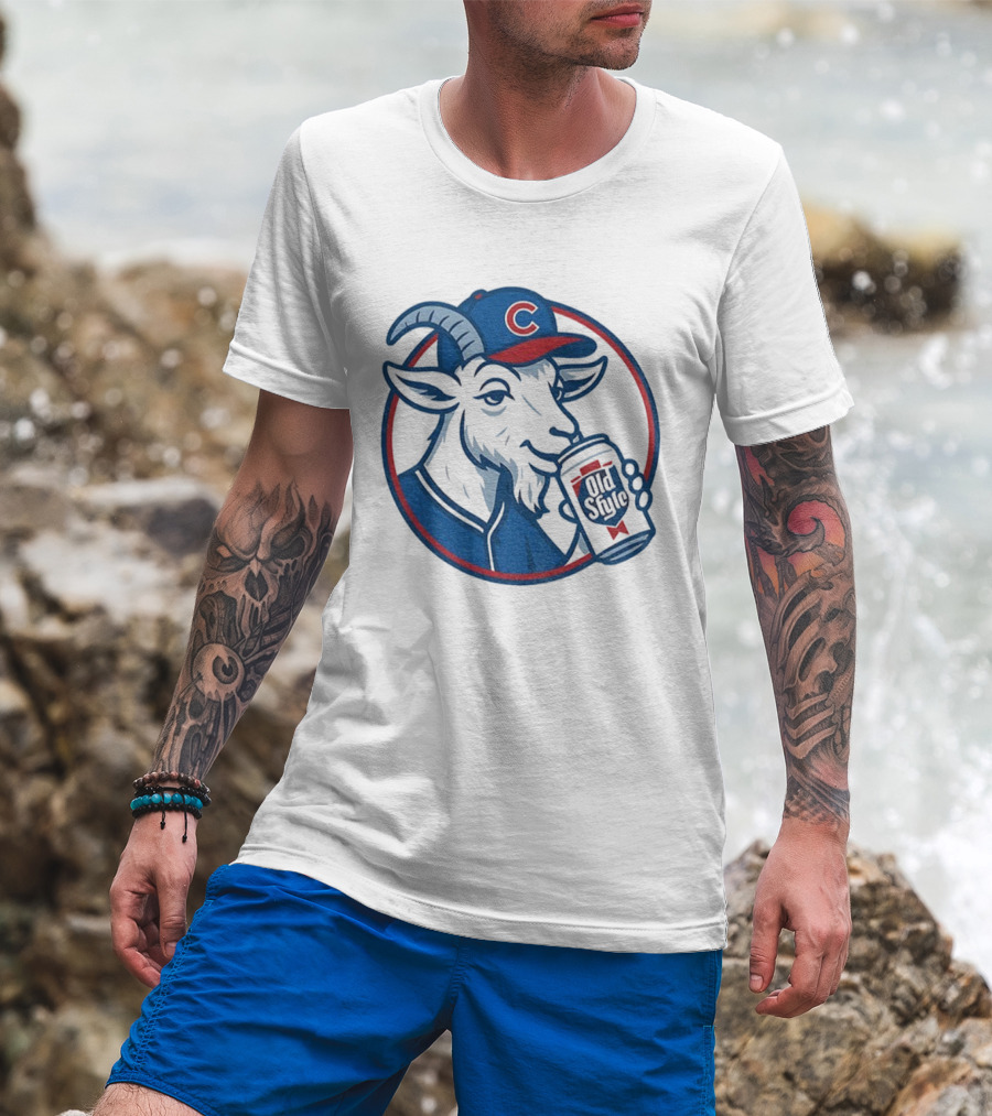 Wrigley Goat Chicago Cubs Old Style Beer MLB 2025 T-Shirt