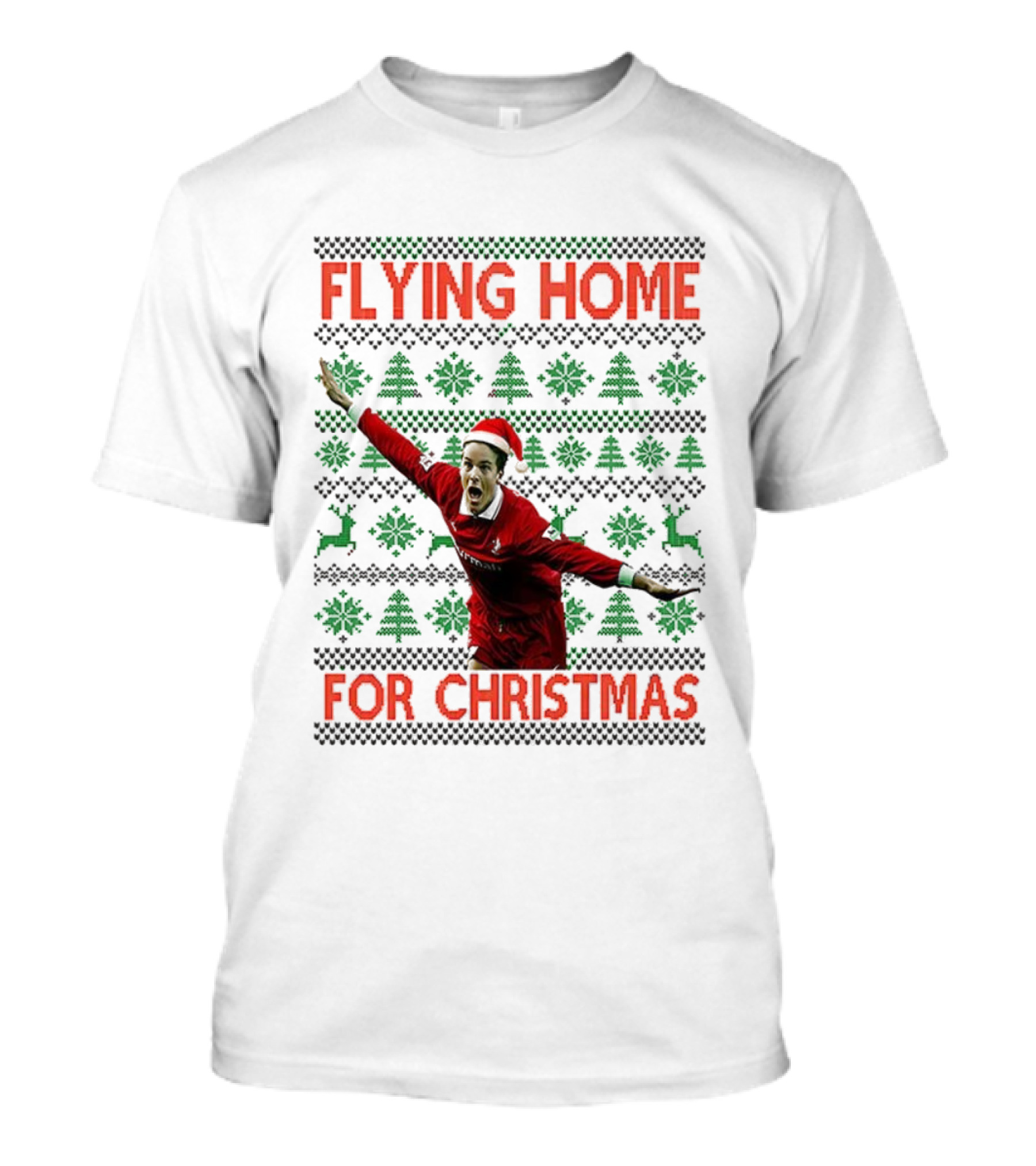 Swindon Town Jan Aage Fjortoft Flying Home For Christmas Ugly Xmas Sweater T-Shirt