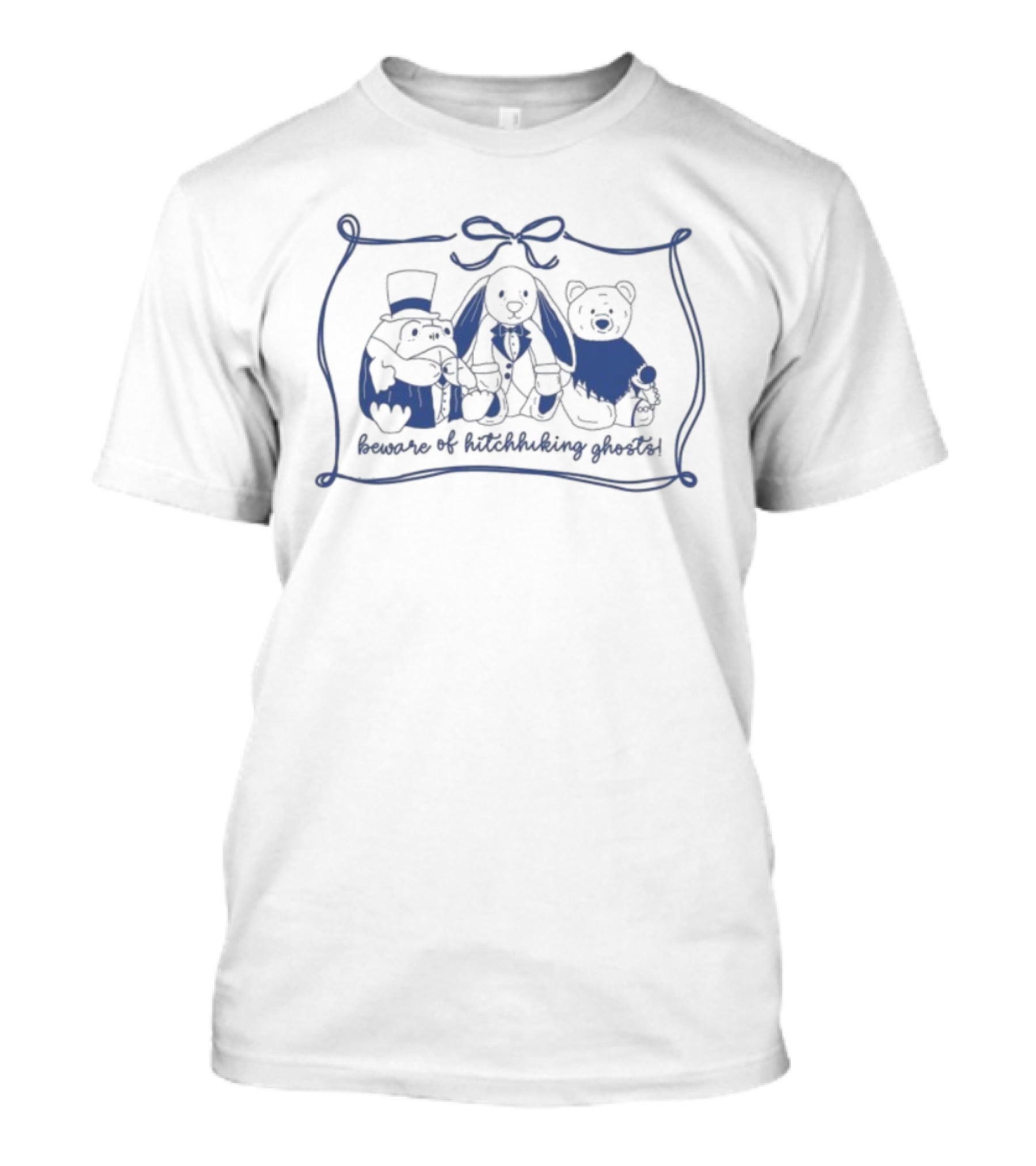 Jelly Ghosts Beware Of Hitchhiking Ghosts Classic Character Trio T-Shirt