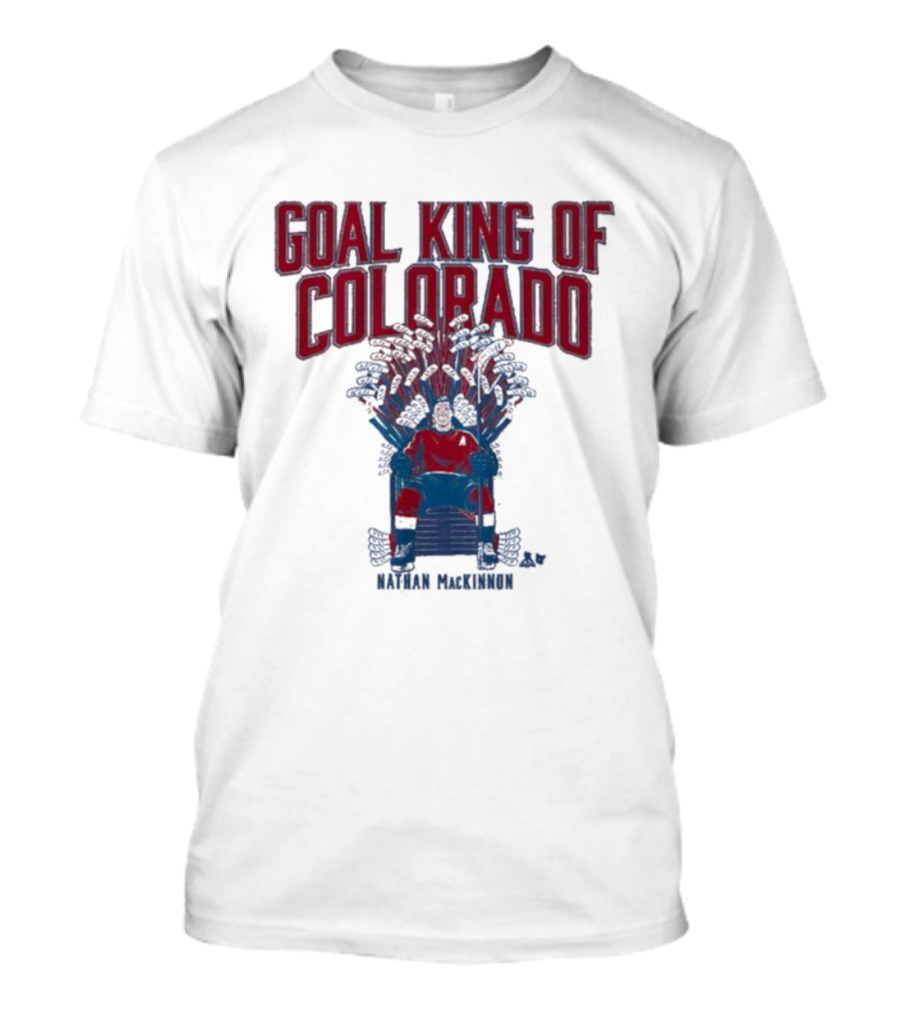 Goal King Of Colorado Nathan Mackinnon Iconic Throne T-Shirt