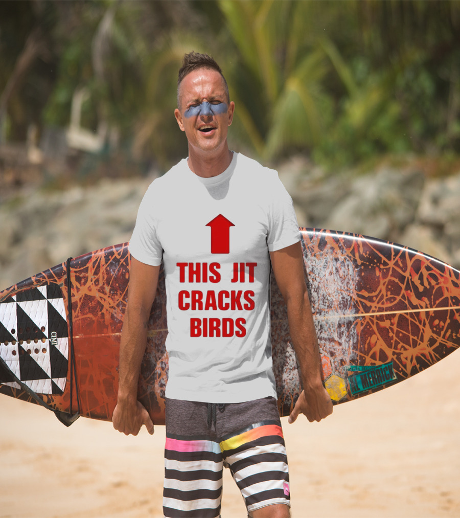 This Jit Cracks Birds Red Arrow Up T-Shirt