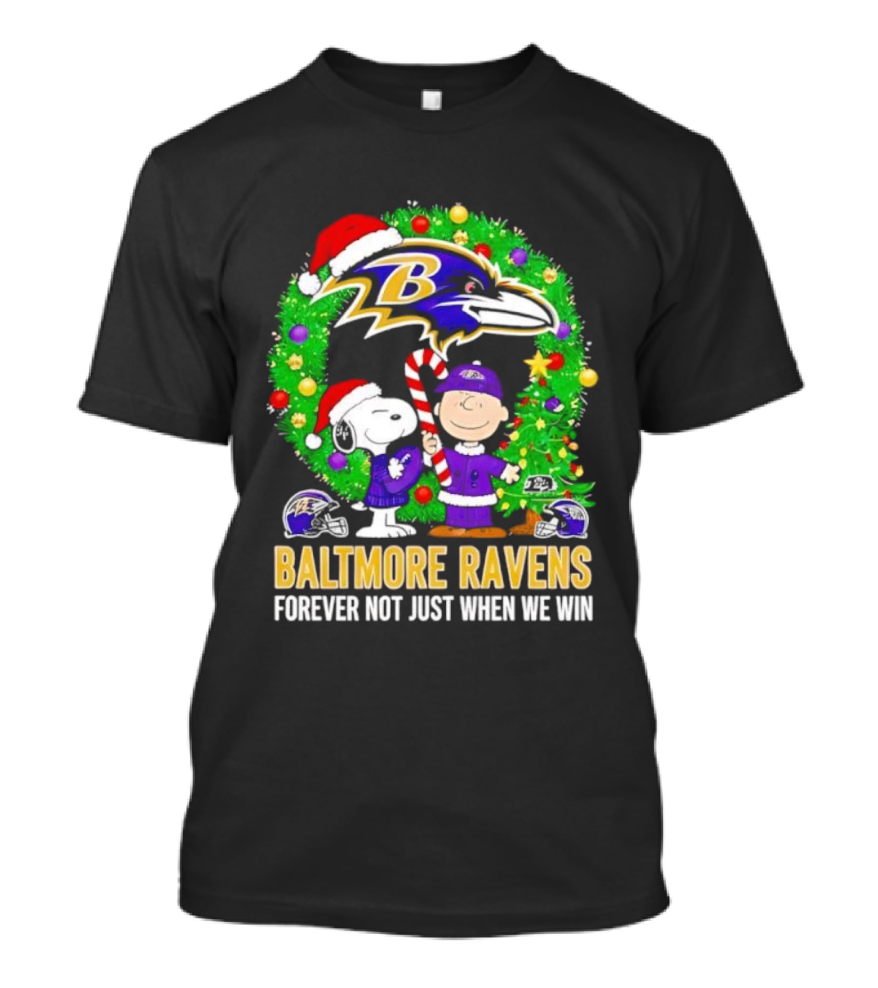 Baltimore Ravens Christmas Snoopy Forever Not Just When We Win T-Shirt