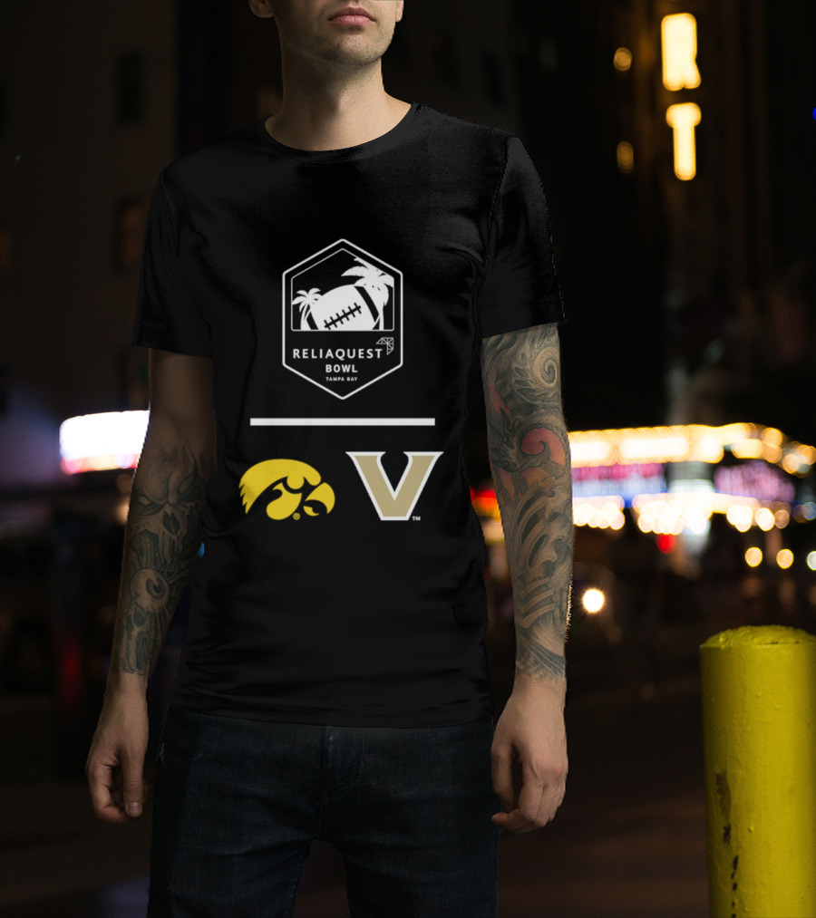 Iowa Hawkeyes Vanderbilt Commodores Reliaquest Bowl Tampa Bay Football Showdown T-Shirt