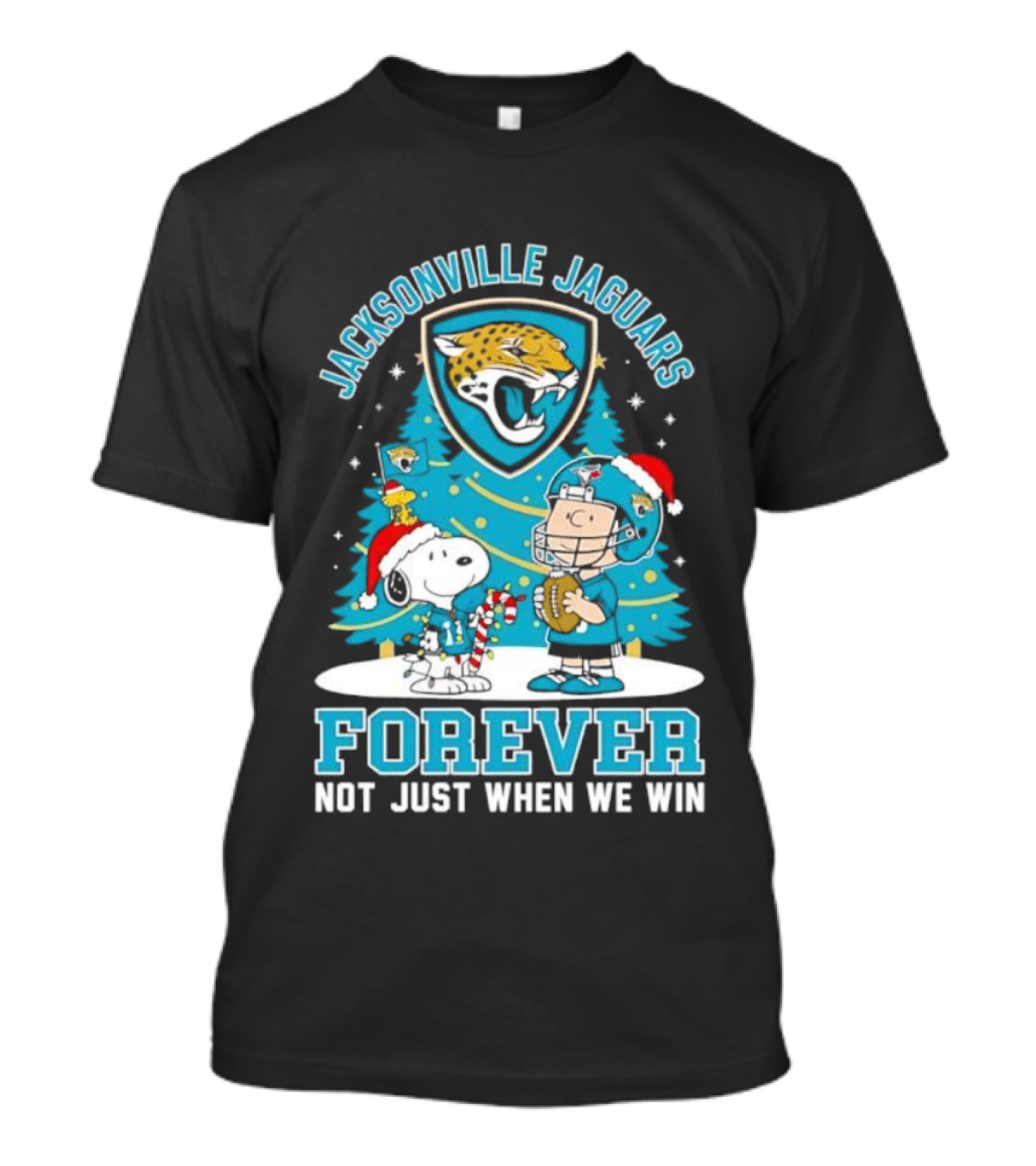 Jacksonville Jaguars Snoopy Christmas Forever Not Just When We Win T-Shirt