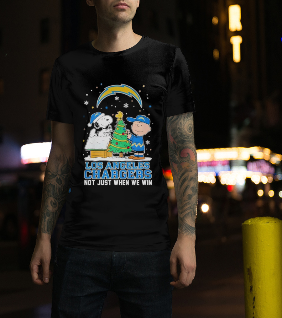 Peanuts Snoopy Christmas Los Angeles Chargers Not Just When We Win T-Shirt