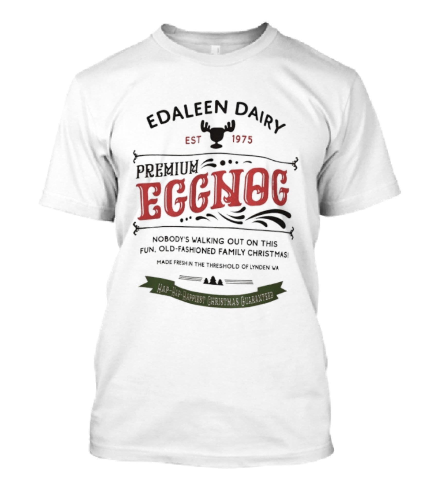 Edaleen Dairy Est 1975 Premium Eggnog Fun Old-Fashioned Family Christmas T-Shirt