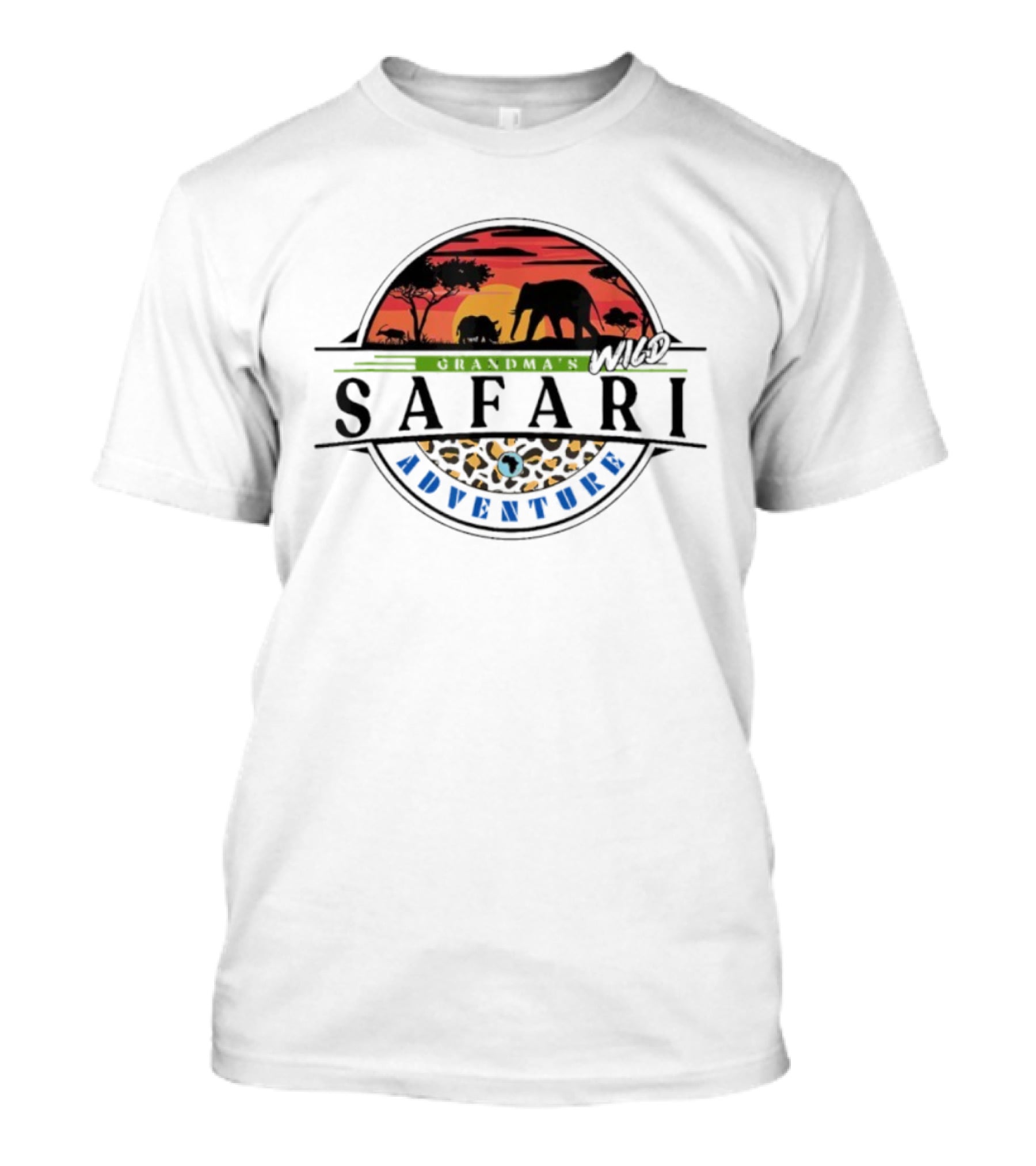 Grandma’s Wild Safari African Adventure Sunset Elephants Silhouette T-Shirt
