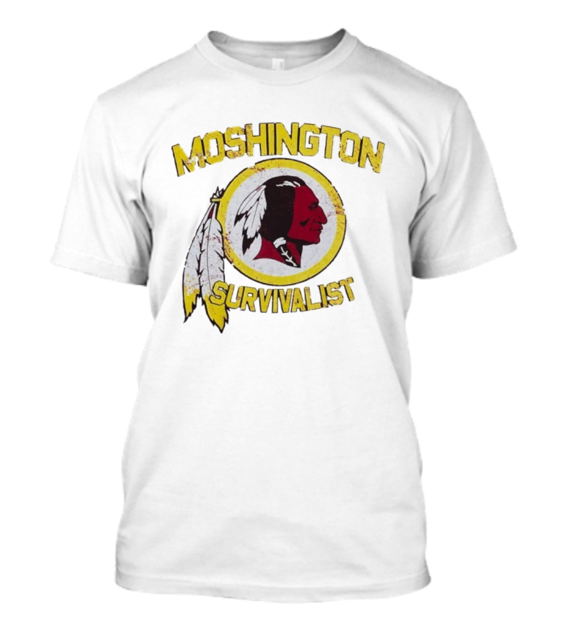 Moshington Survivalist Washington Commanders Logo Feather Emblem T-Shirt