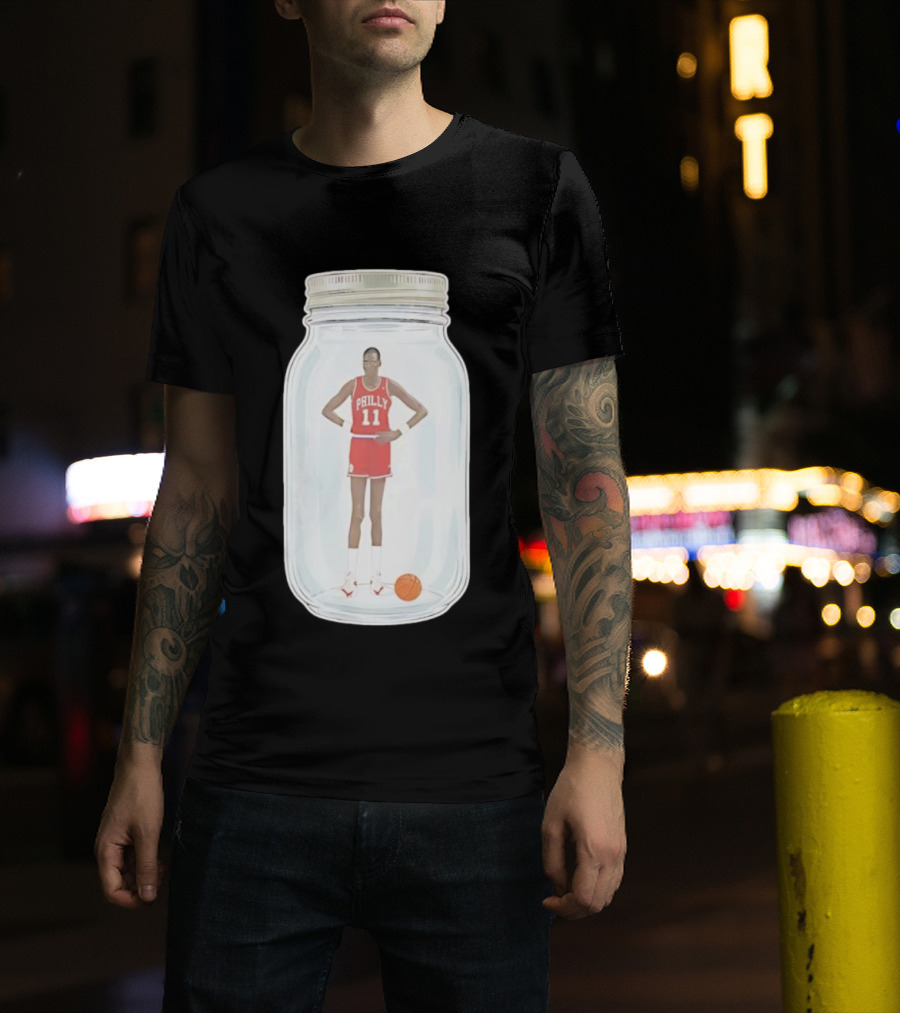 Philly Basketball 76ers Number 11 Manute Bol Jersey In Jar T-Shirt