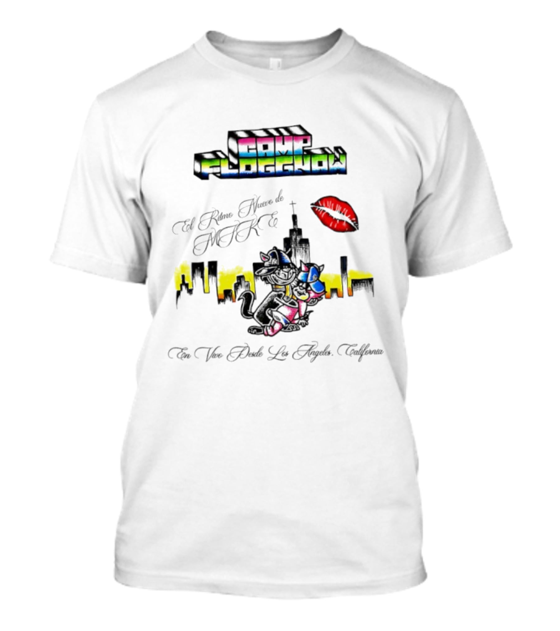 Camp Floggnaw The New Rhythm Of Make Los Angeles California Skyline Kiss T-Shirt