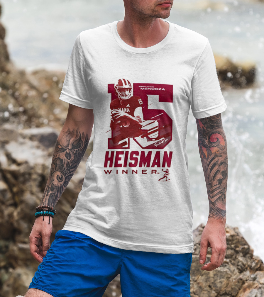 Indiana Hoosiers Football Heisman Winner 15 Fernando Mendoza T-Shirt