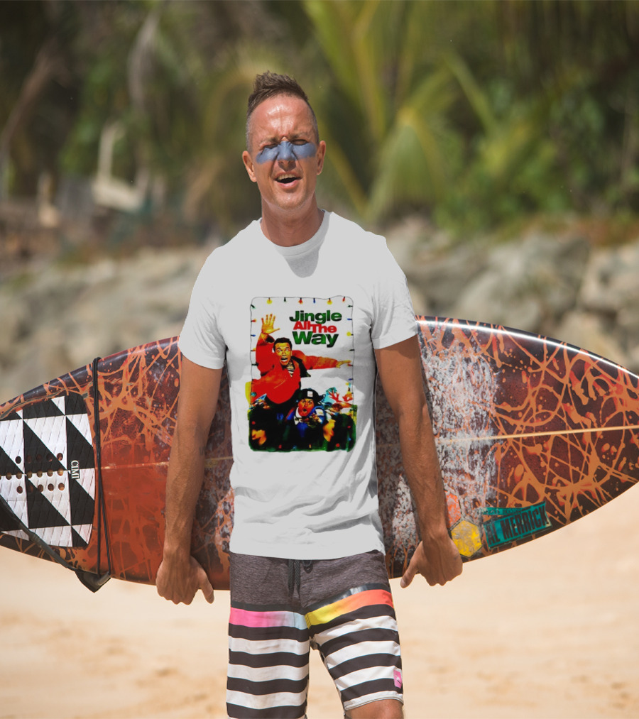 Jingle All The Way Movie With Characters And Holiday Lights T-Shirt