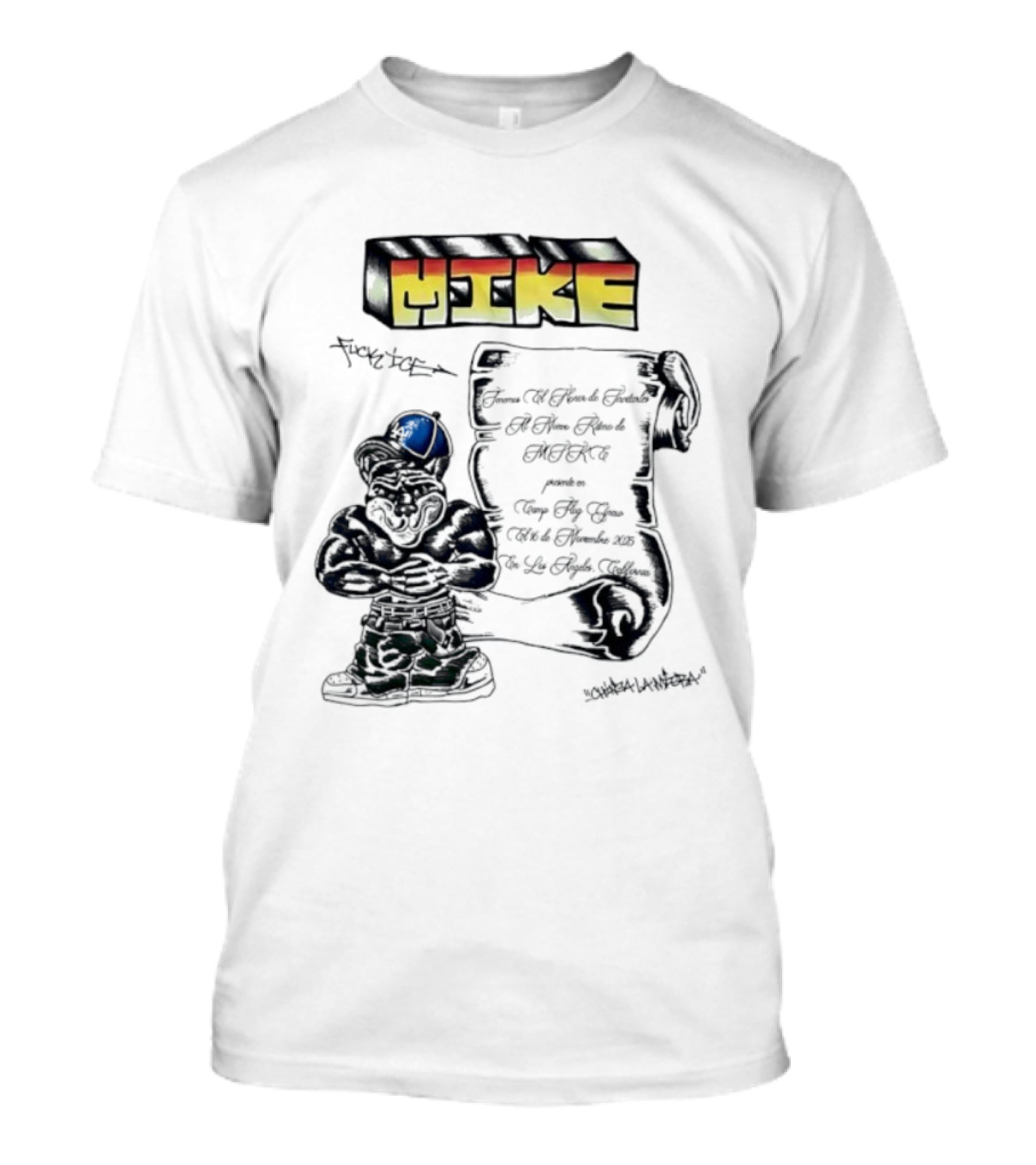 Mike Fuck Ice LA Doggers Script Mascot T-Shirt