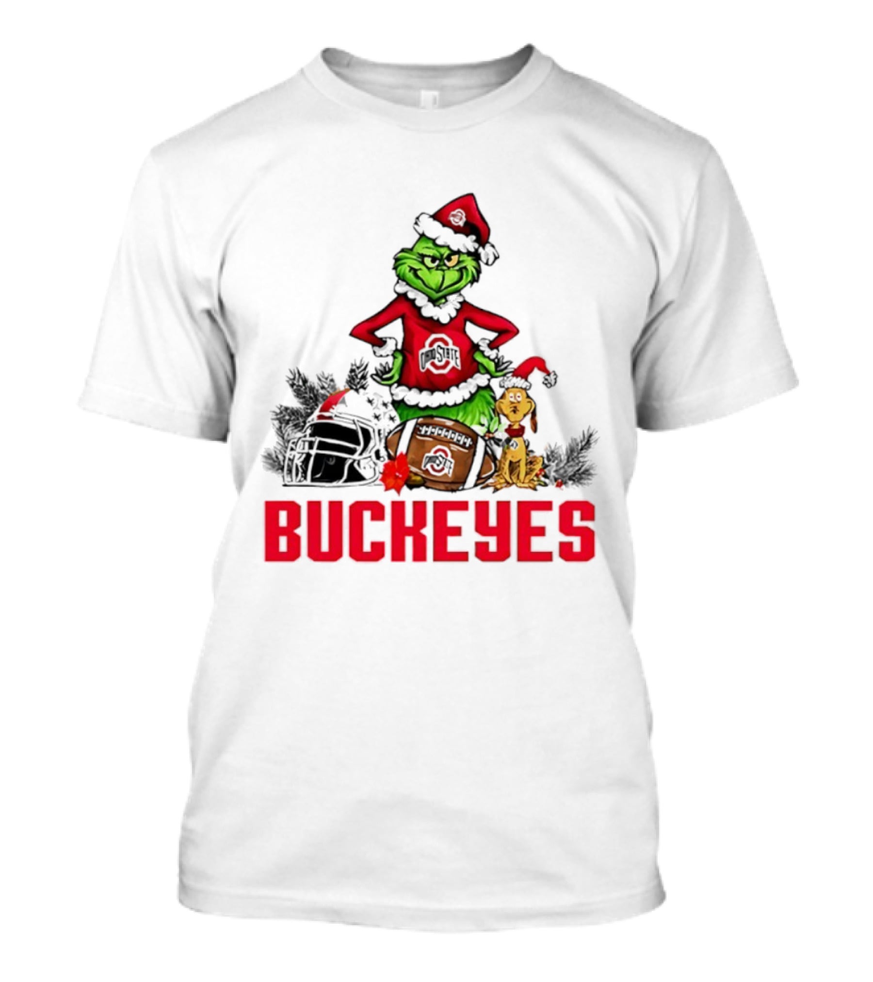 Ohio State Buckeyes Christmas Grinch And Max Dog T-Shirt
