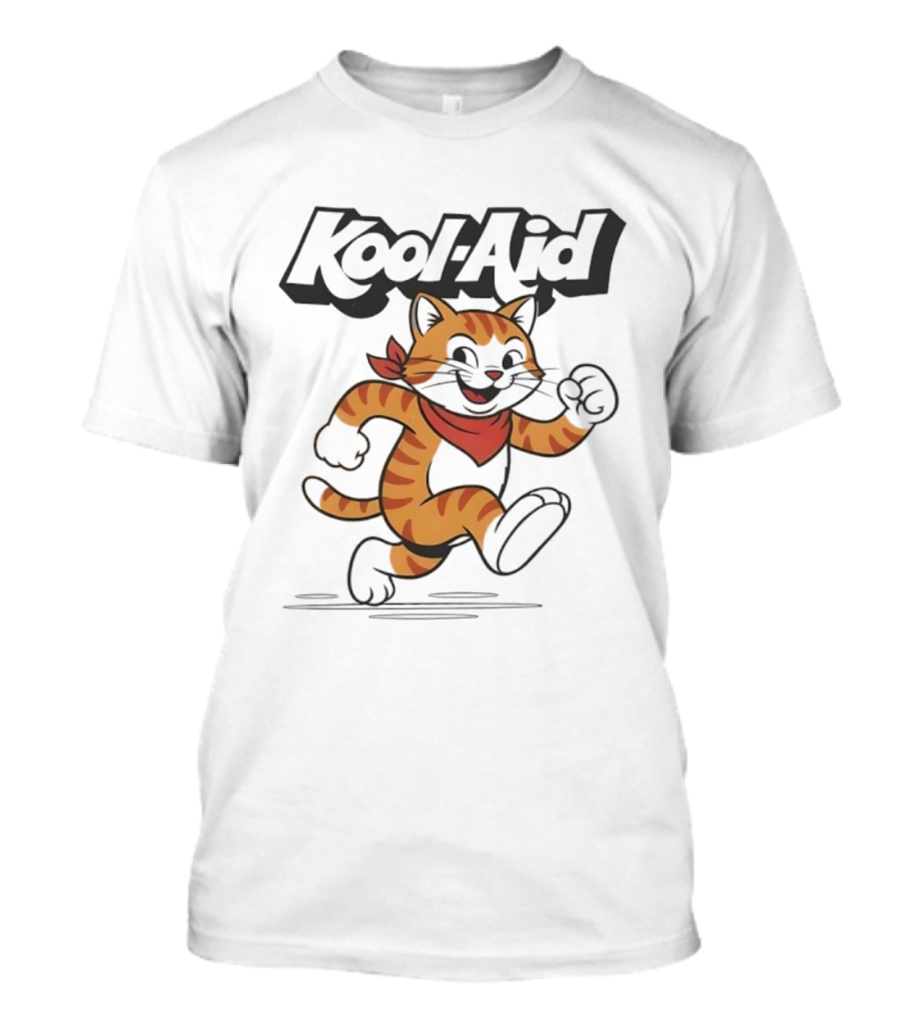 Kool-Aid Orange Cat Red Bandana Playful Pounce T-Shirt
