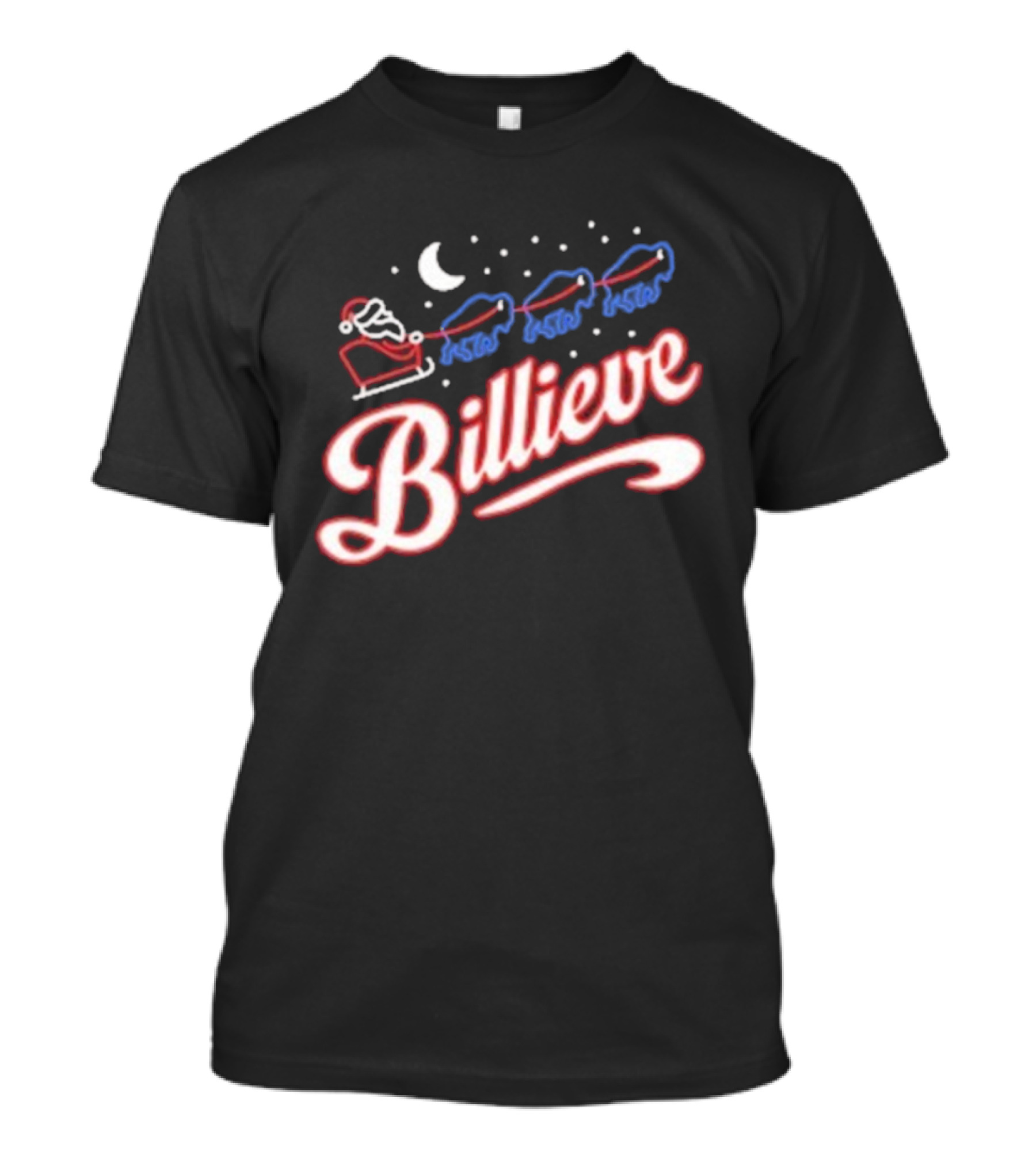 Buffalo Bills Billieve Christmas Santa Reindeer Sleigh T-Shirt