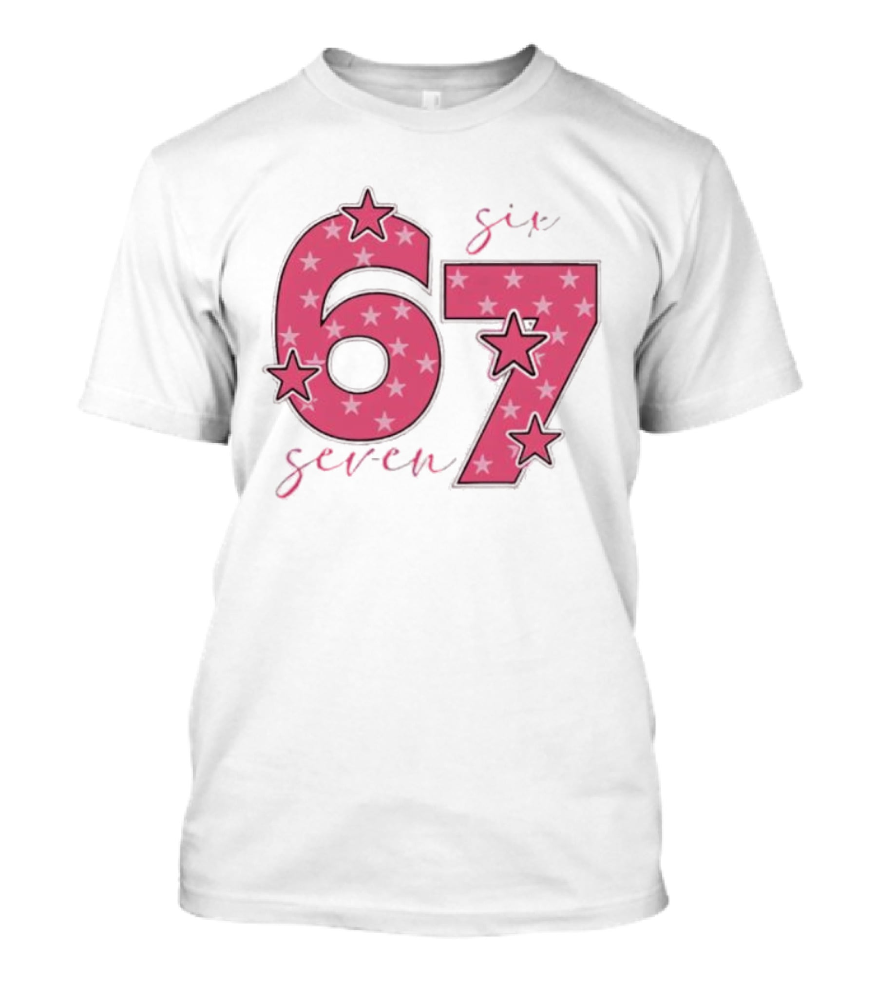 67 Roz Stele Dragut Star Pattern Pink T-Shirt