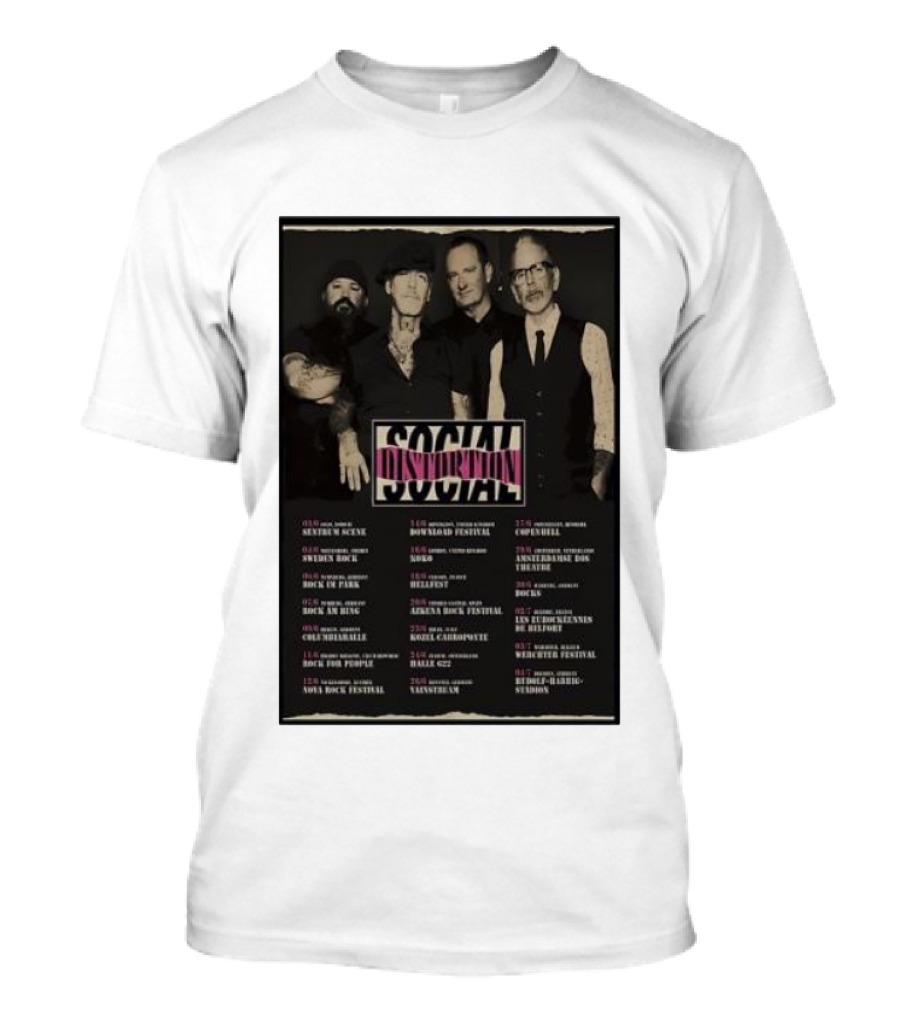 Social Distortion 2023 European Tour Dates Sentrum Scene Norway Graspop Festival Belgium Arena Rock Croatia 5 New Shows T-Shirt