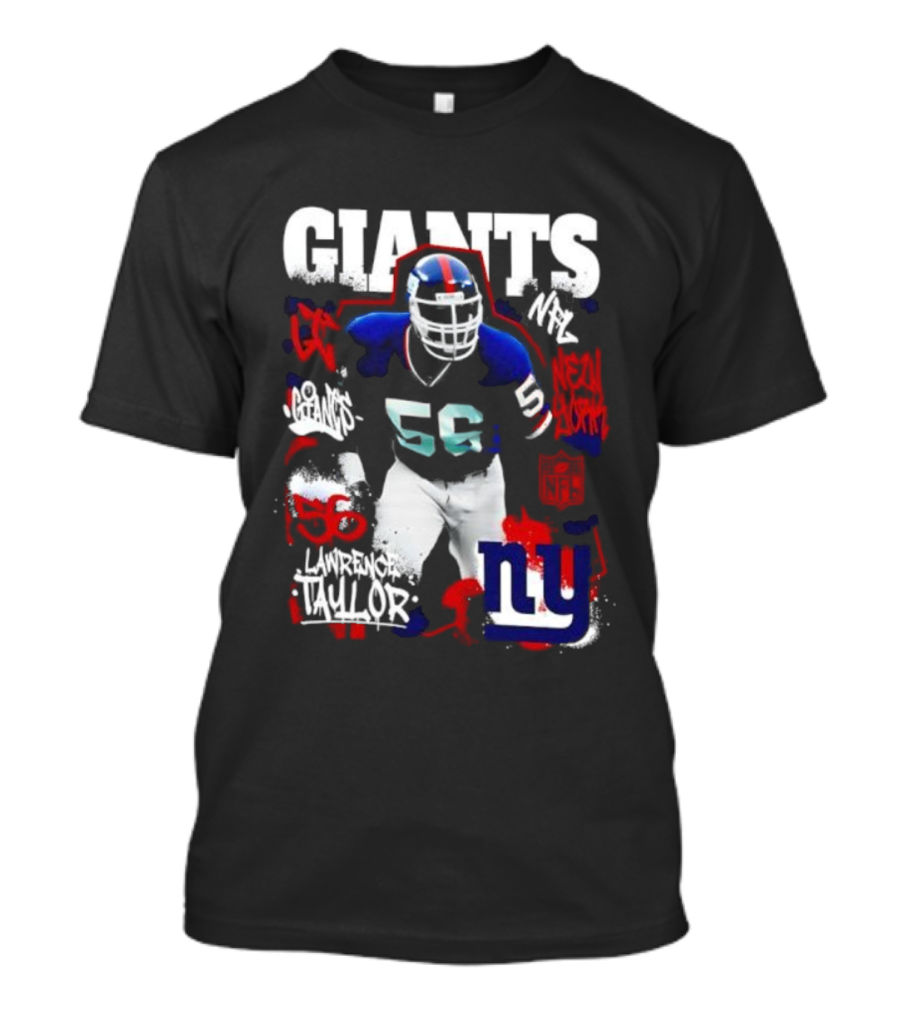 New York Giants Lawrence Taylor 56 Star Player NY Football Legends T-Shirt