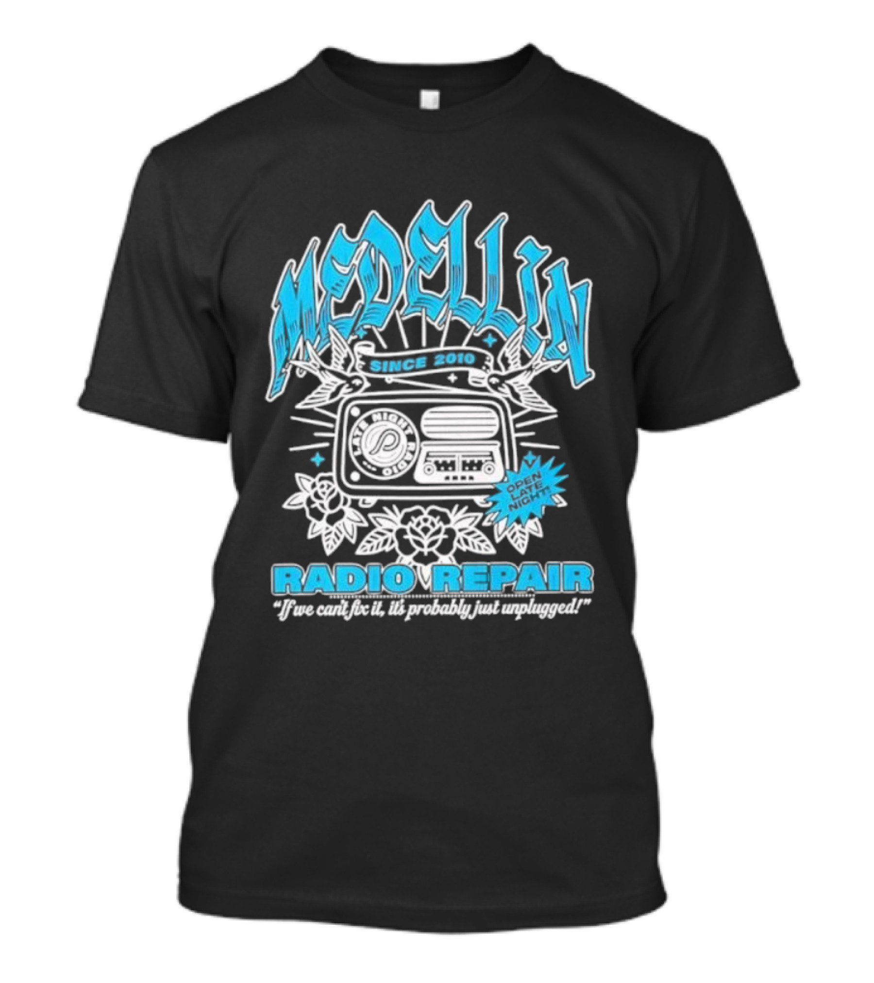 Medellin Radio Repair For One Night You Can Feel The Music T-Shirt