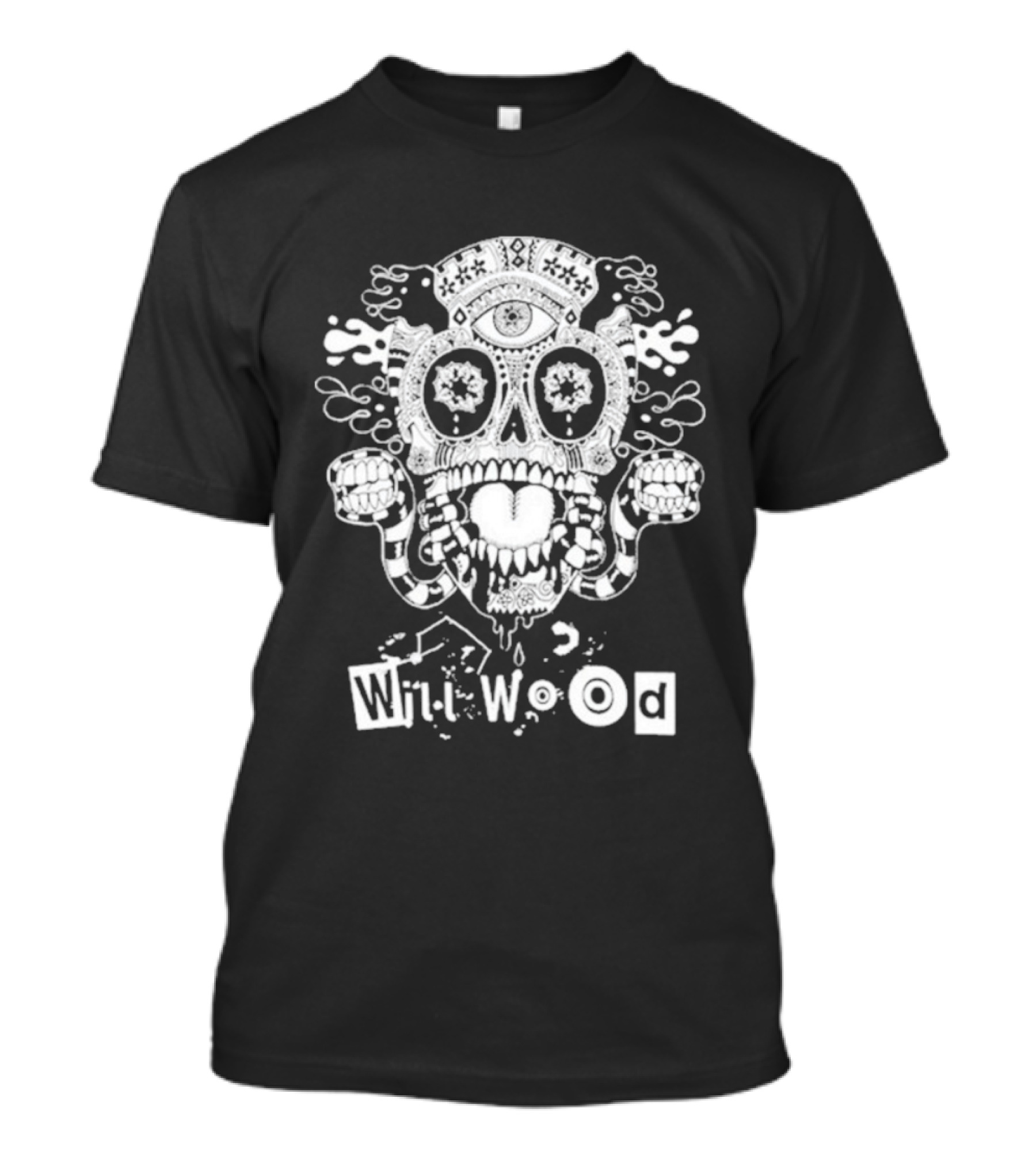 Will Wood Skull Musical Elements T-Shirt