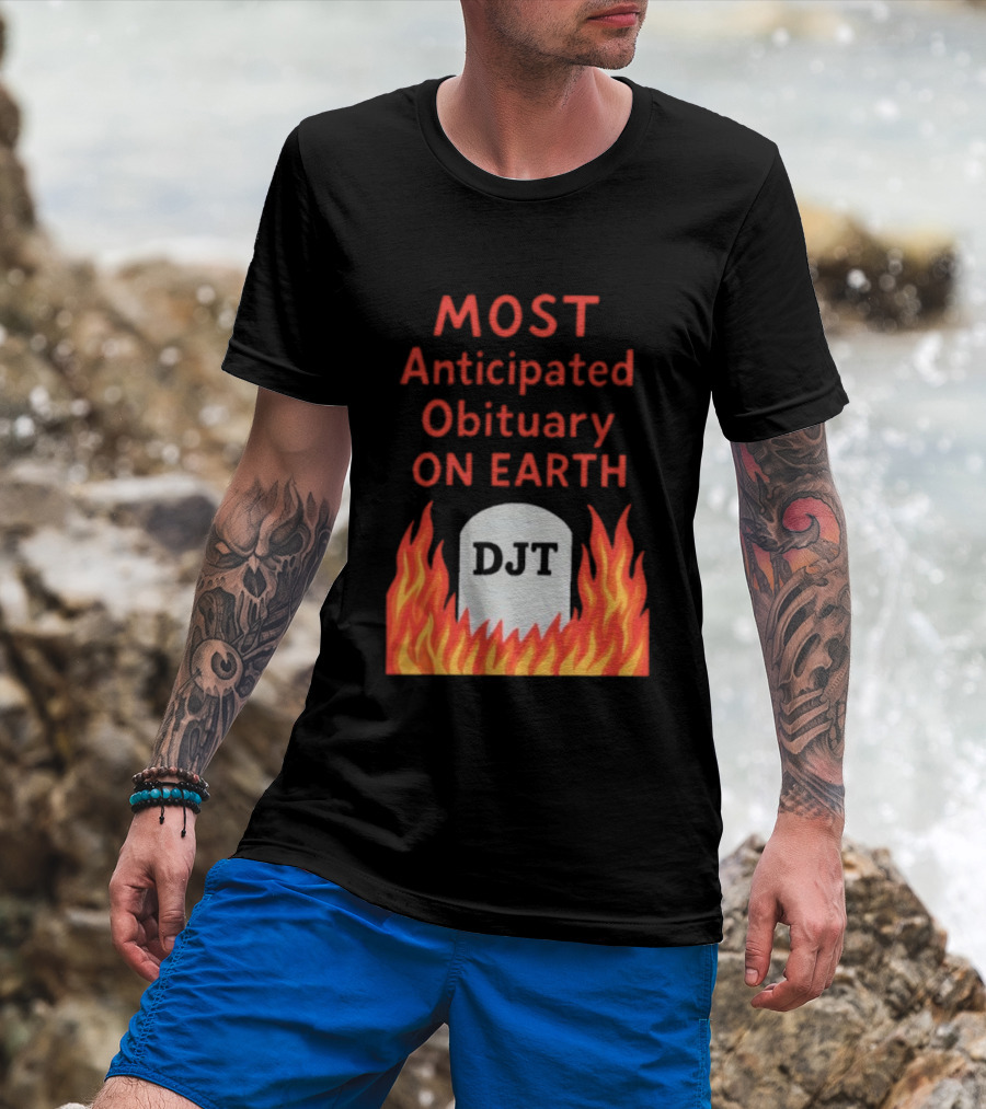 Most Anticipated Obituary DJT Tombstone Flames T-Shirt