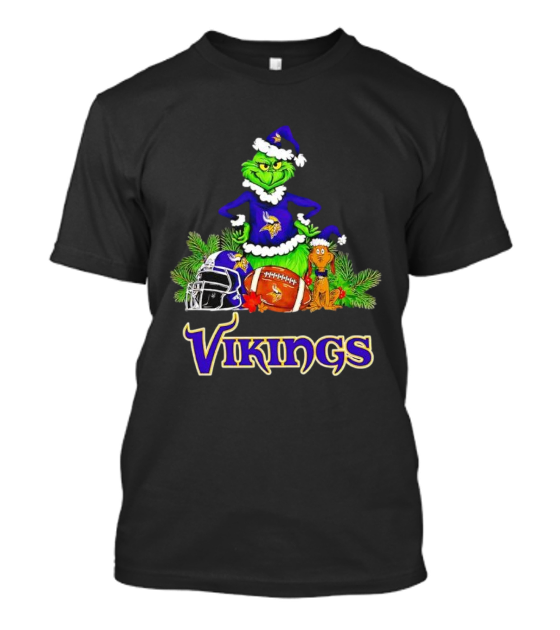 The Grinch Max Christmas Minnesota Vikings Football Helmets T-Shirt