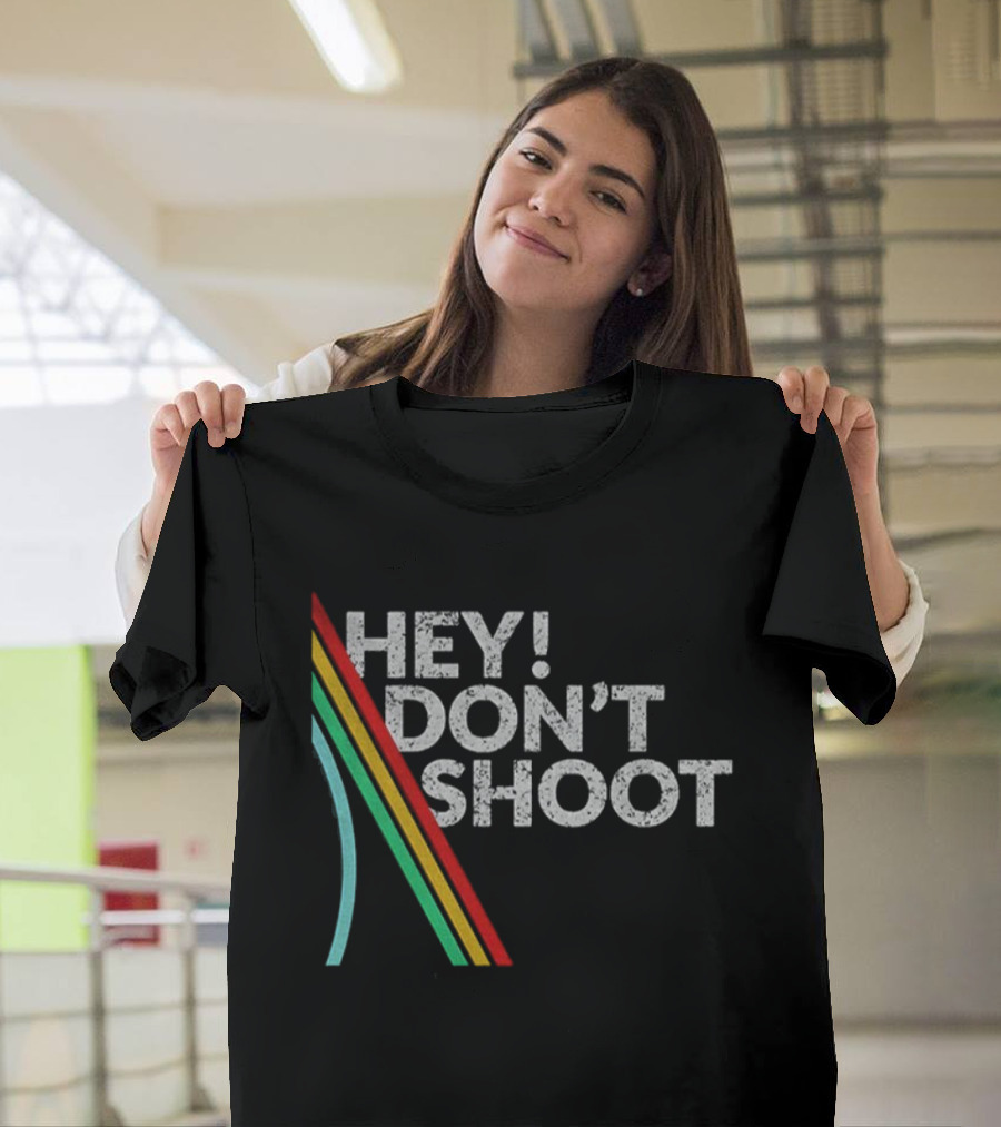 Hey Don't Shoot Goop Goop Goop Burnt Peanut Rainbow Stripes T-Shirt