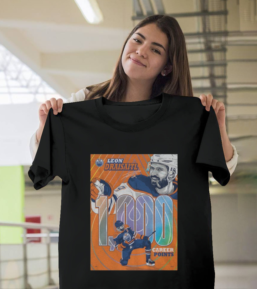 Leon Draisaitl Edmonton Oilers 1000 Career Points NHL Hockey T-Shirt