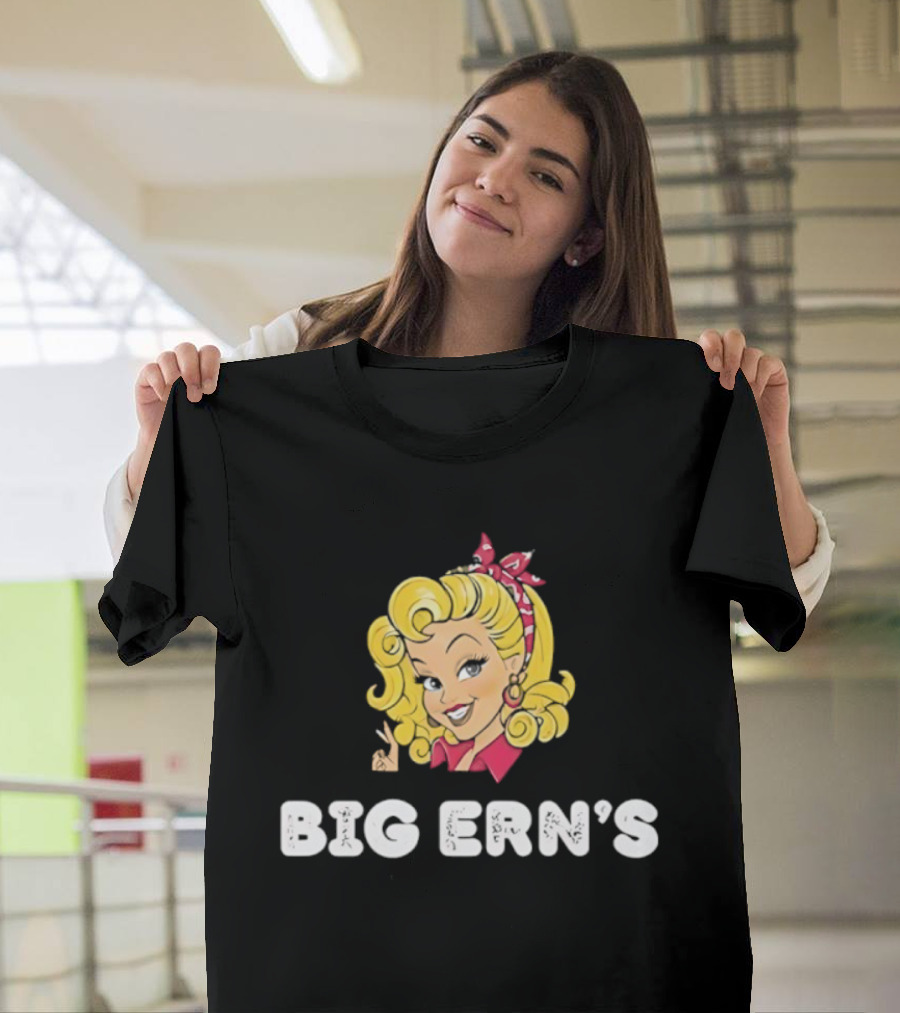 Big Ern's Blonde Pinup Face Retro Vintage Style T-Shirt