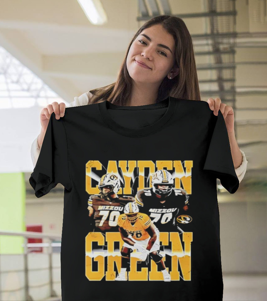 Mizzou Tigers Cayden Green 70 Player Imagery T-Shirt