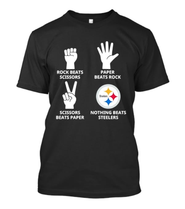 Pittsburgh Steelers Rock Paper Scissors Nothing Beats Steelers Logo T-Shirt