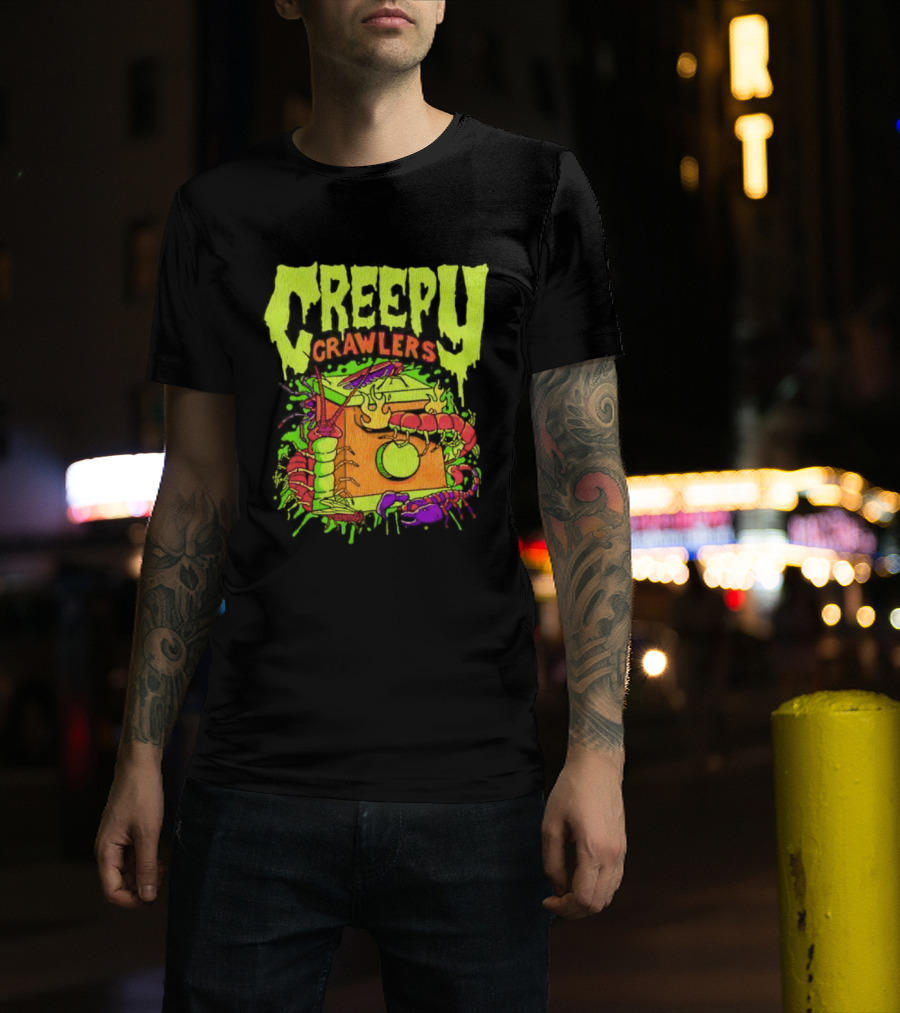 Creepy Crawlers Vintage Telephone Splatter Design T-Shirt