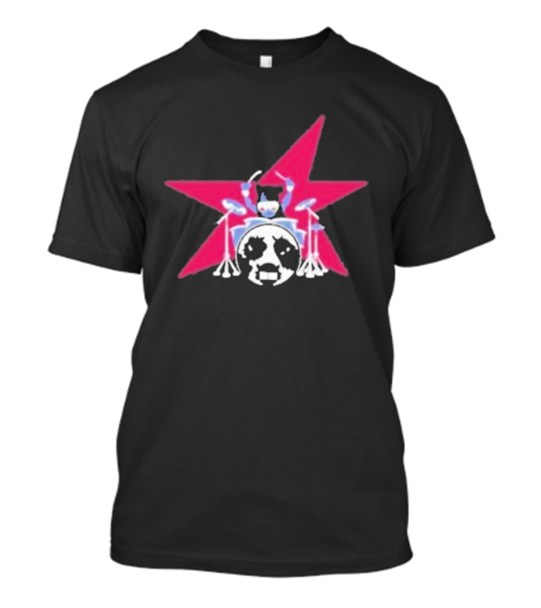 Torr Drummer Star Drums Iconic Panda Graphics T-Shirt