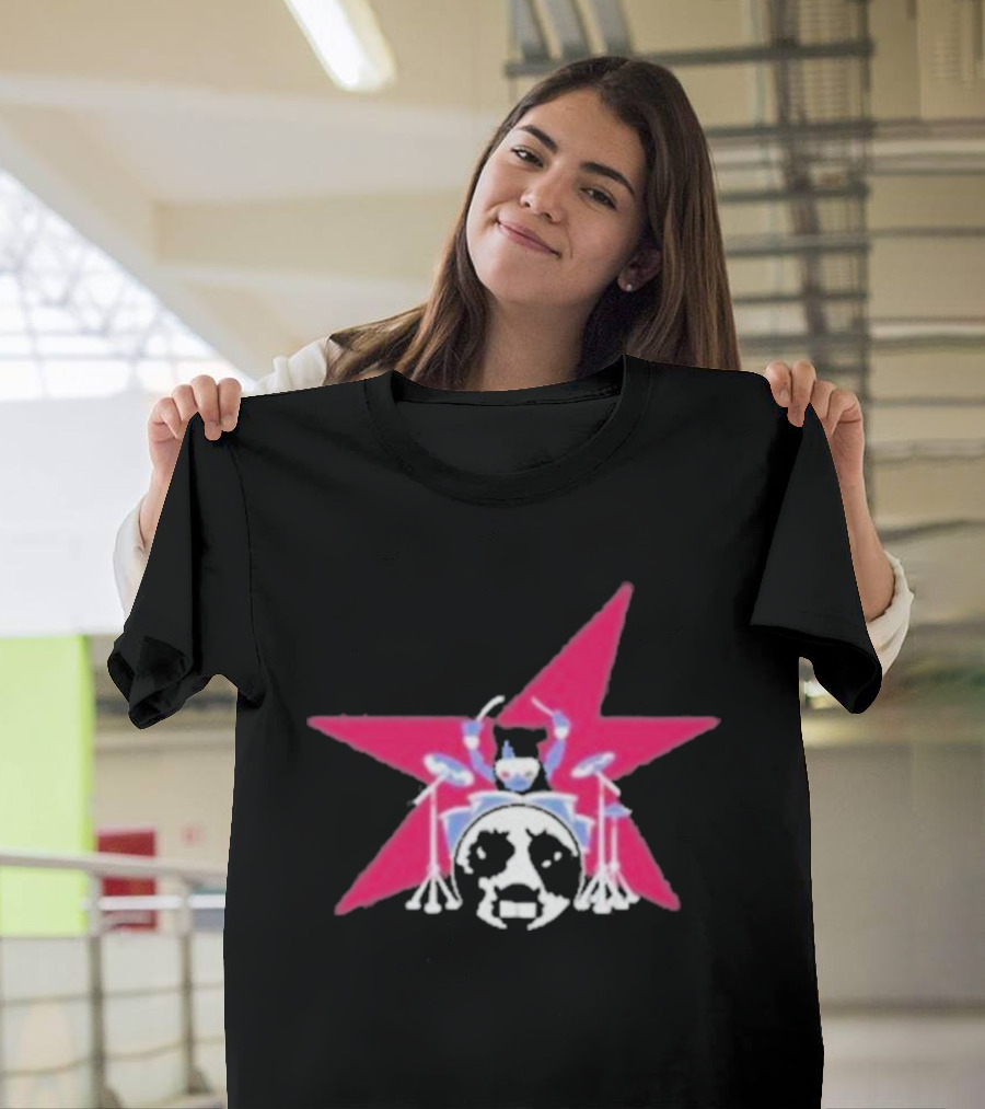 Torr Drummer Star Drums Iconic Panda Graphics T-Shirt