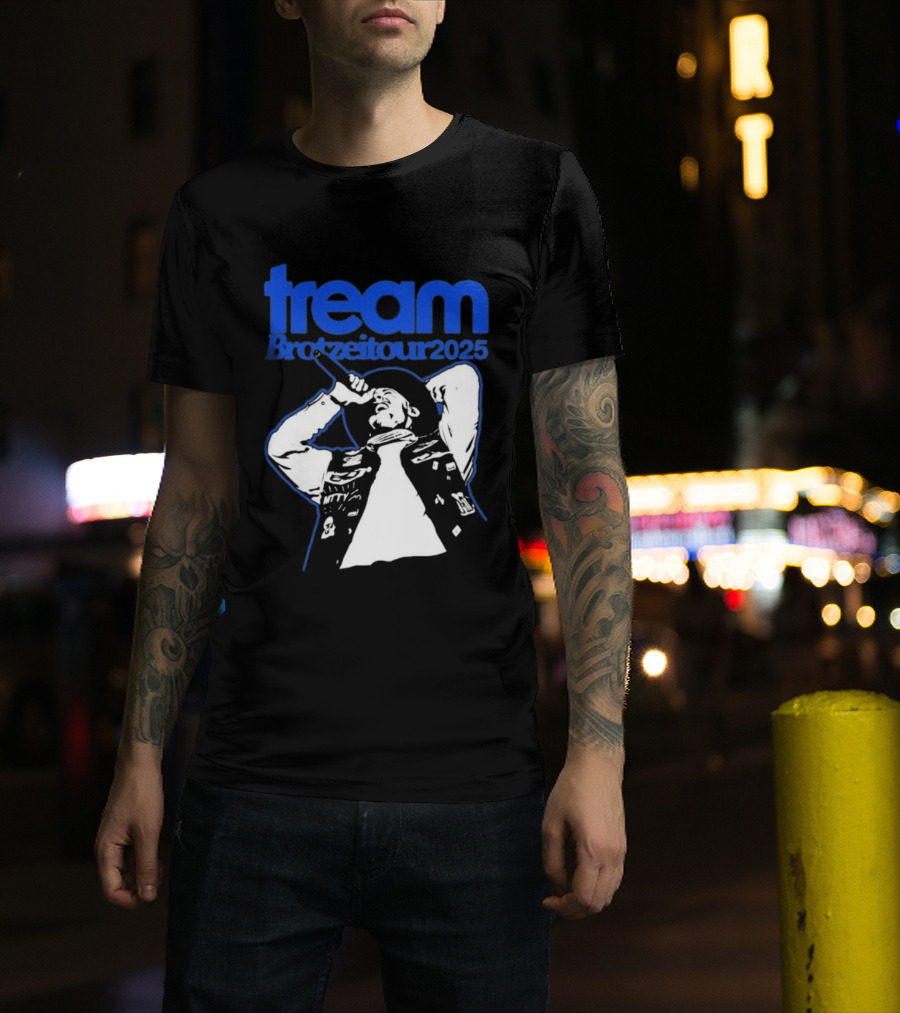 Tream BrotzeiTour 2025 Singer Microphone Illustration T-Shirt